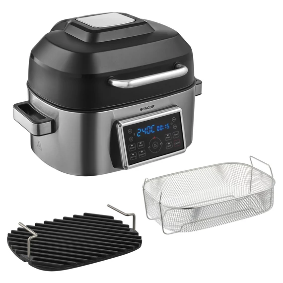 Sencor SBG 8900SS forrólevegős sütő, 1.66kW, 6l