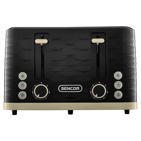 Sencor STS 7551BK kenyérpirító 4 szeletes, arany-fekete