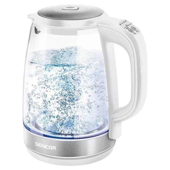 Sencor SWK 2190WH üveg vízforraló hőfokszabályzóval, 2.2kW, 2L, fehér