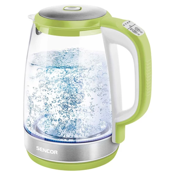 Sencor SWK 2197GG üveg vízforraló hőfokszabályzóval, 2.2kW, 2L, zöld