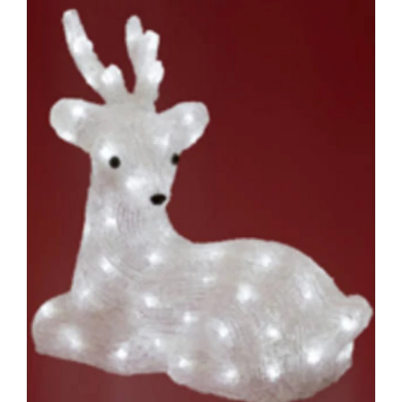 LED-es rénszarvas dekoráció, akril, 34x36cm, IP44, 230V