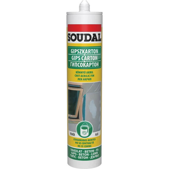 Soudal gipszkarton-gyorskötésű tömítő, festhető, fehér, 280ml