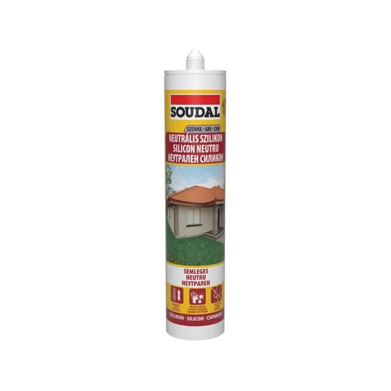Soudal neutrális szilikon, semleges, fekete, 280ml 