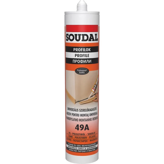 Soudal 49A szerelőragasztó, kaucsuk bázis, 280ml