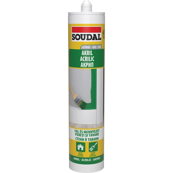 Soudal akril tömítő, festhető, szürke, 280ml