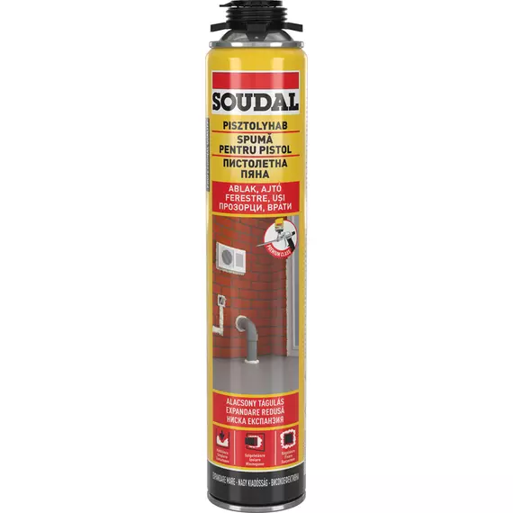 Soudal DIY pisztolyhab, sárga, 750ml