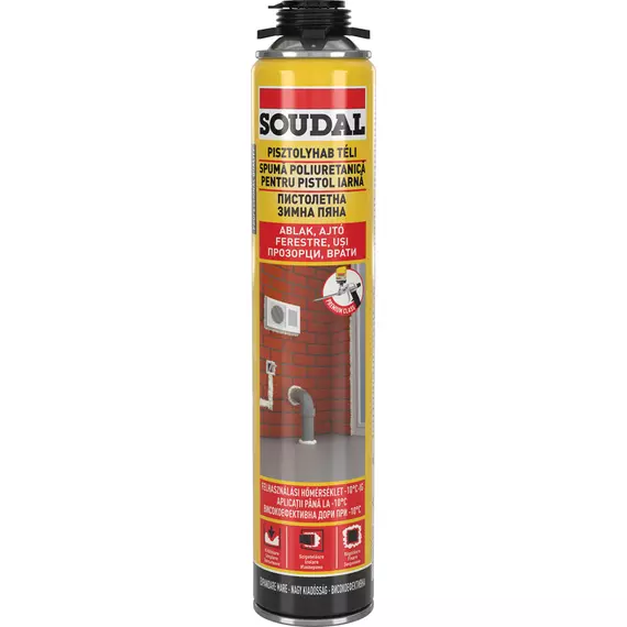 Soudal DIY pisztolyhab, téli, sárga, -10 C°-ig, 750ml