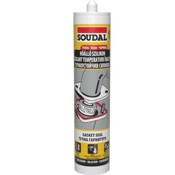 Soudal Gasket Seal hőálló szilikon, ecetsavas, piros, 280ml