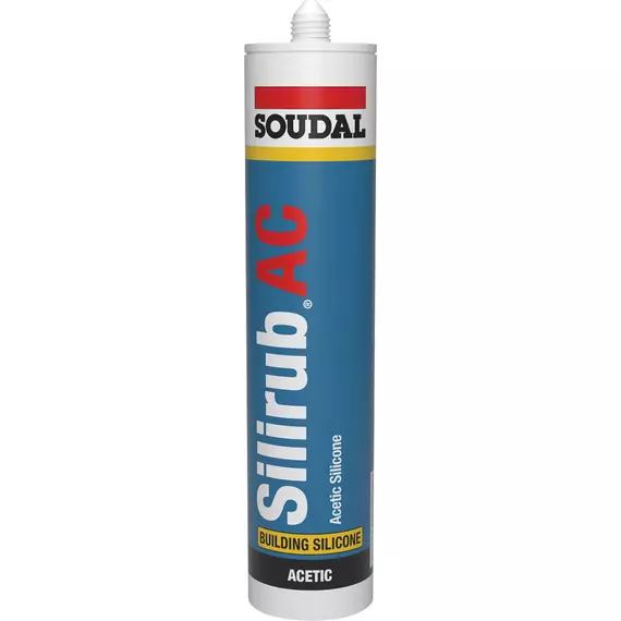 Soudal Silirub AC építőipari szilikon, ecetsavas, transzparens, 600ml