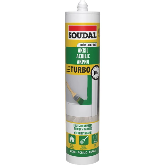 Soudal Turbo Expressz akril tömítő, gyorskötésű, festhető, fehér, 280ml