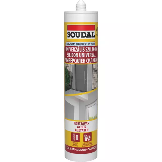 Soudal univerzális szilikon, ecetsavas, alumínium szürke, 290ml