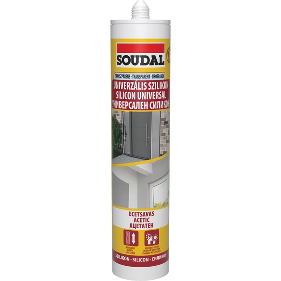 Soudal univerzális szilikon, ecetsavas, transzparens, 280ml