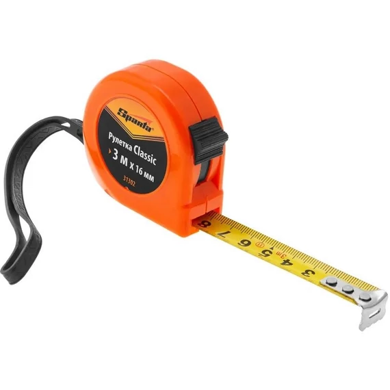 Sparta Classic mérőszalag, műanyag ház, stop funkció, 3mx16mm
