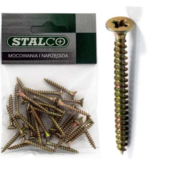 Stalco süllyesztett fejű faforgácslap csavar, végig menetes, 3.0x12mm, 65db