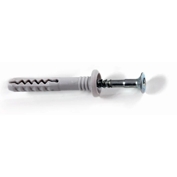 Stalco tok-keret rögzítő műanyag dübel+csavar, 6x40mm+3.8x44mm, 200db