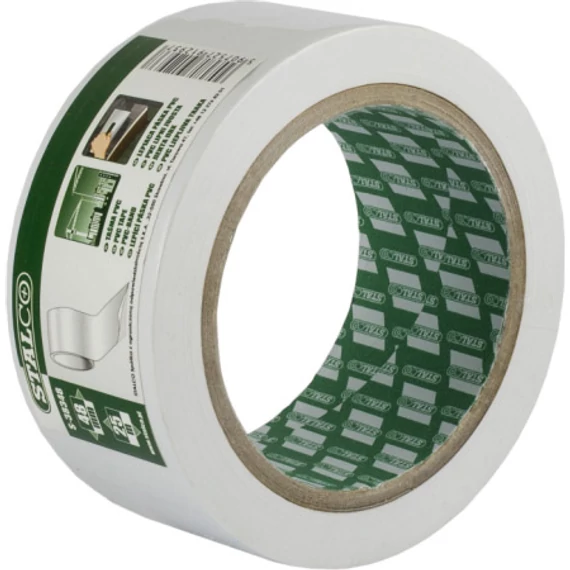 Stalco ragasztószalag, PVC, bordázott, fehér, 38mmx25m