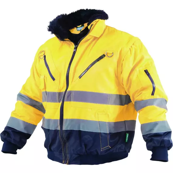 Stalco Premium multifunkcionális 3in1 láthatósági pilota dzseki, sárga, 3XL
