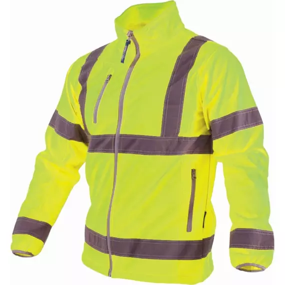 Stalco Prémium softshell láthatósági kabát fényvisszaverő csíkkal, sárga, 3XL