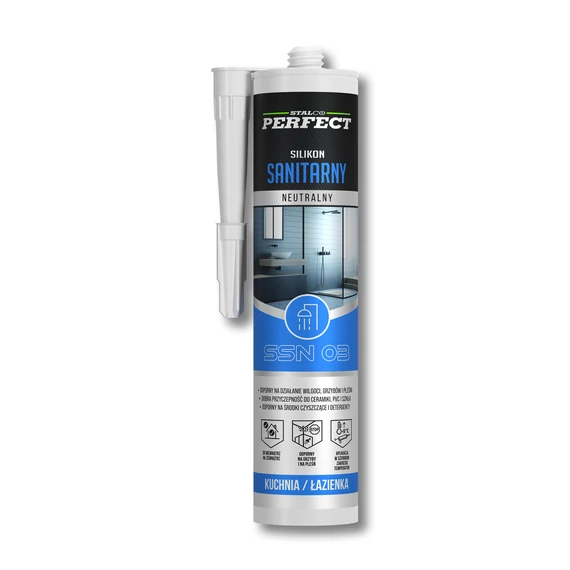 Stalco Perfect SSN 93 szaniter szilikon, semleges, fehér, 280ml