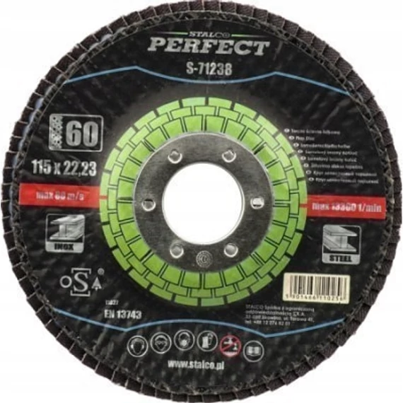 Stalco Perfect csiszolókorong, lamellás, 125x22.23mm, Z60