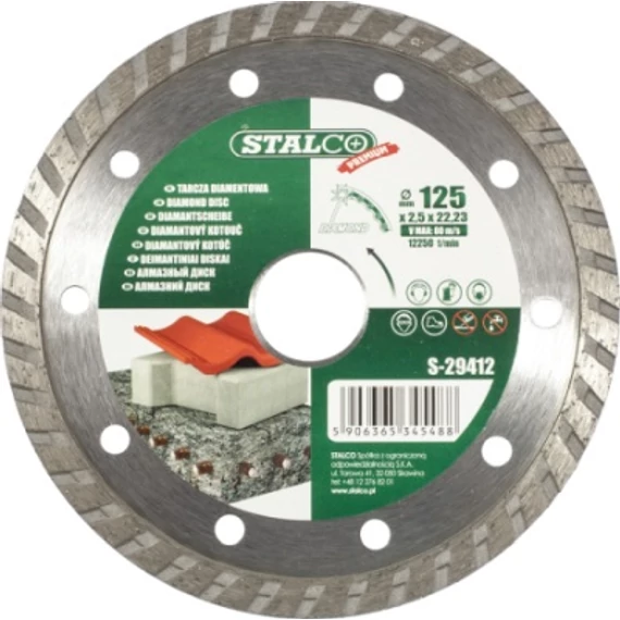 Stalco gyémánt vágókorong, turbo, 115x1.9x22.23mm