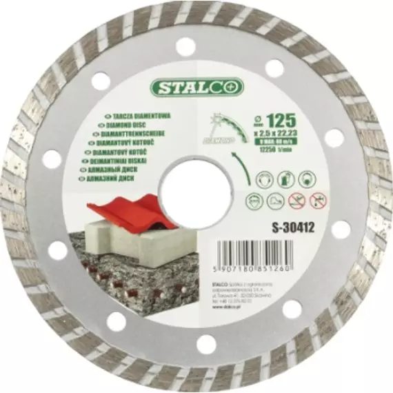 Stalco gyémánt vágókorong, turbo, 115x2x22.23mm