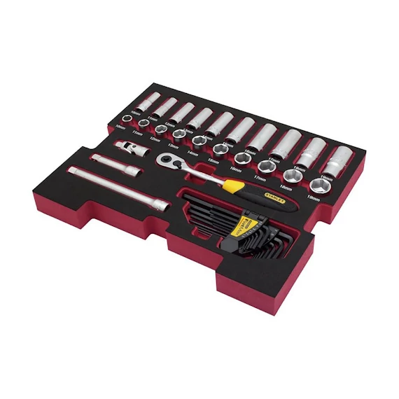Stanley FatMax 3/8&quot; dugókulcs készlet TSTAK szivacsbetéttel, 38 részes