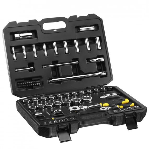 Stanley FatMax 1/4" és 1/2" dugókulcs készlet 5 fokonkénti fogazással, 72 részes