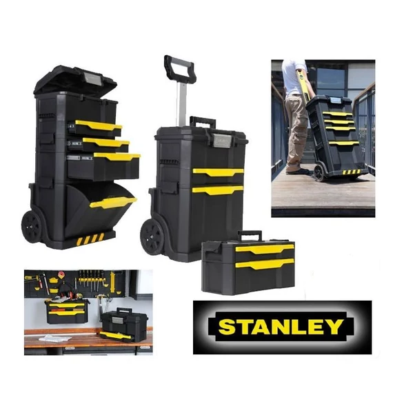 Stanley Rolling Workshop, 3in1, fiókos szerszámosládával, 49x87x35cm