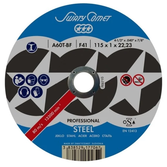 Swatycomet Professional vágókorong sarokcsiszolóhoz, fémre, 230x3x22.2mm