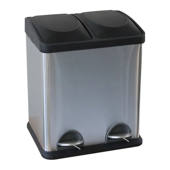 Szelektív szemetes kuka, műanyag, 2x30 l
