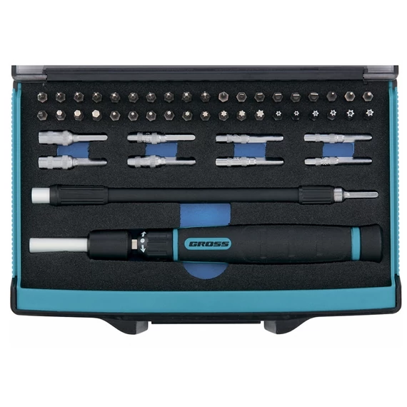 Gross csavarhúzó bit készlet adapterrel, precíziós, 48 részes