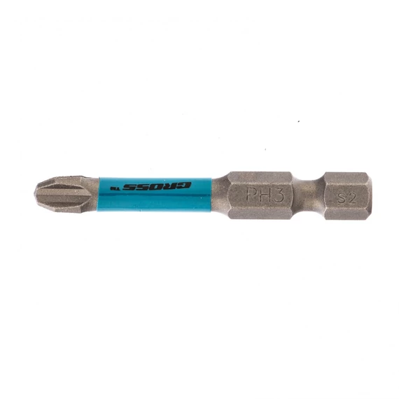 Gross torziós bit készlet ütvefúróhoz, S2, PH3x50mm, 10db