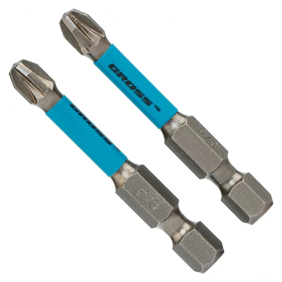 Gross torziós bit készlet ütvefúróhoz, S2, PZ3x50mm, 2db