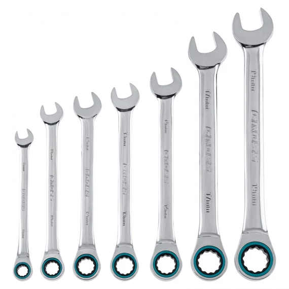 Gross kombinált villáskulcs készlet, racsnis, 8-19mm, 7 darabos