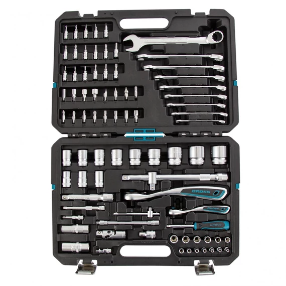 Gross kombinált szerszámkészlet, CrV, 1/2&quot;-1/4&quot;, 4-32mm, 82 darabos