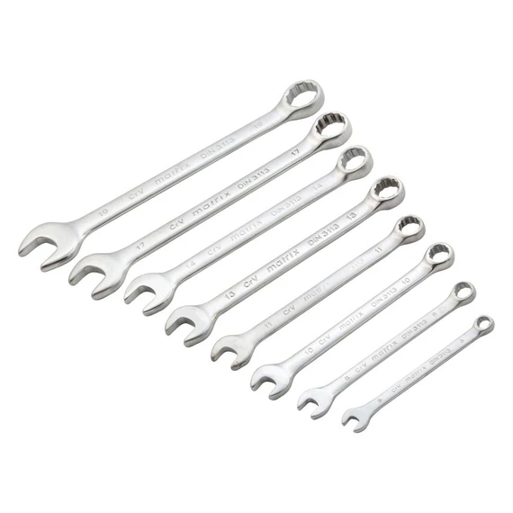 MTX csillag-villáskulcs készlet, fényes véggel, CrV, 6-19mm, 8 részes
