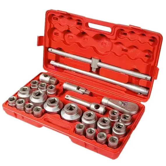 MTX Master dugókulcs készlet racsnis kulccsal, 3/4&quot;-1&quot;, 21-65mm, 26db