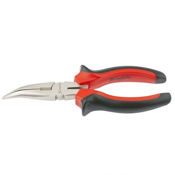 MTX BlackNickel hosszú csőrű fogó, hajlított, két komponensű nyél, 200mm