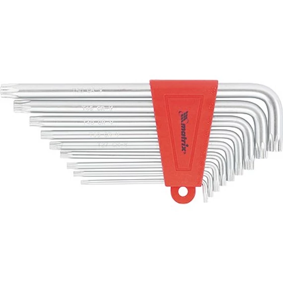 MTX imbuszkulcs készlet, hosszú, CrV, T10-T50, 9 db