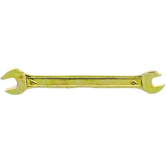 Sibrtech kettős villás csavarkulcs, sárga cink, 8x10mm