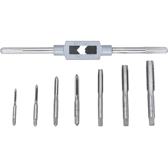 Sibrtech kézi menetfúró készlet, M3-M12, 8db