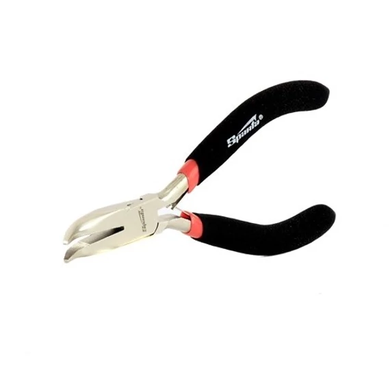Sparta Mini hosszú csőrű fogó, nikkel, hajlított, 130mm