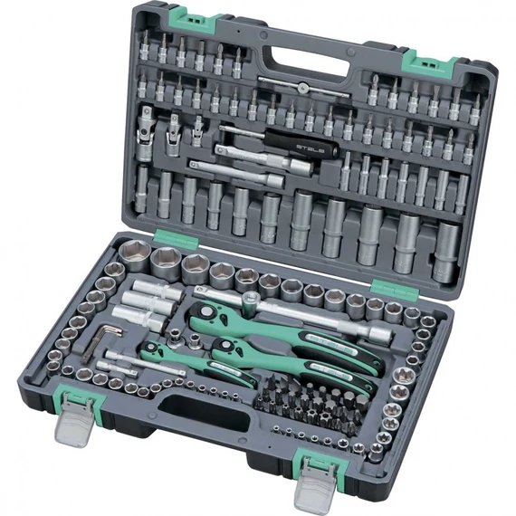 Stels szerszámkészlet, 1/4&quot;, 3/8&quot;, 1/2&quot;, Cr-V, S2, 151 darabos