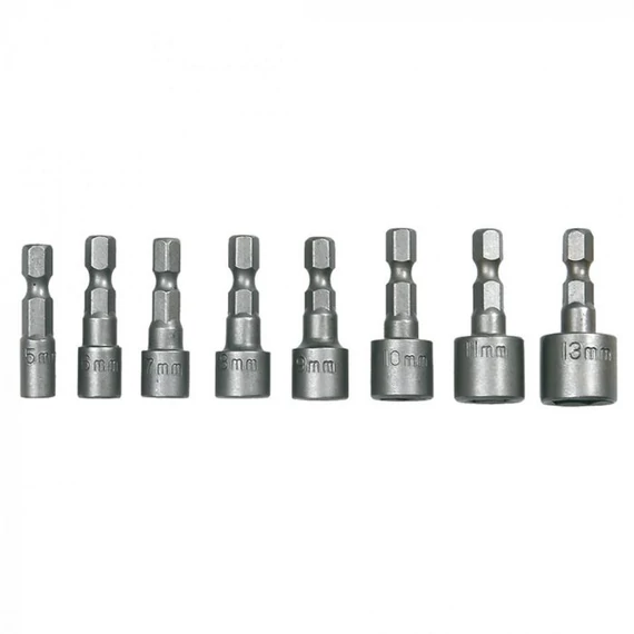 Topex dugókulcs készlet, 1/4&quot;, 5-13mm, 8 részes