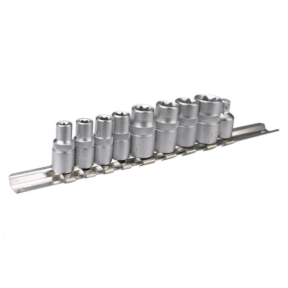 Topex dugókulcs készlet, Torx, 1/4"-3/8", E5-E16, 9 részes