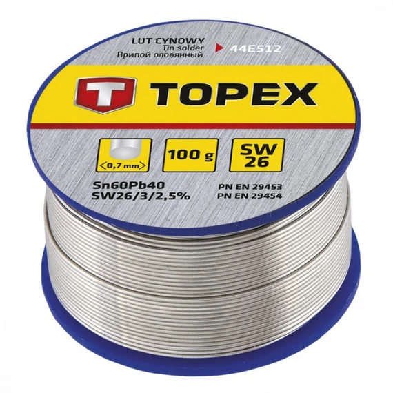 Topex forrasztó ón, 60%, 100g, 0.7mm