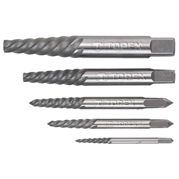 Topex törtcsavar kihajtó készlet, 3.3-19mm, 5 részes