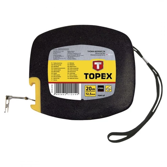Topex mérőszalag, beakasztó horog, 13mmx20m