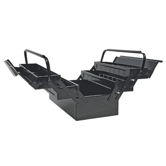 Topex szerszámosláda, fém, 40cm, 5 részes